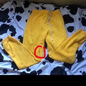 yellow sweat pants